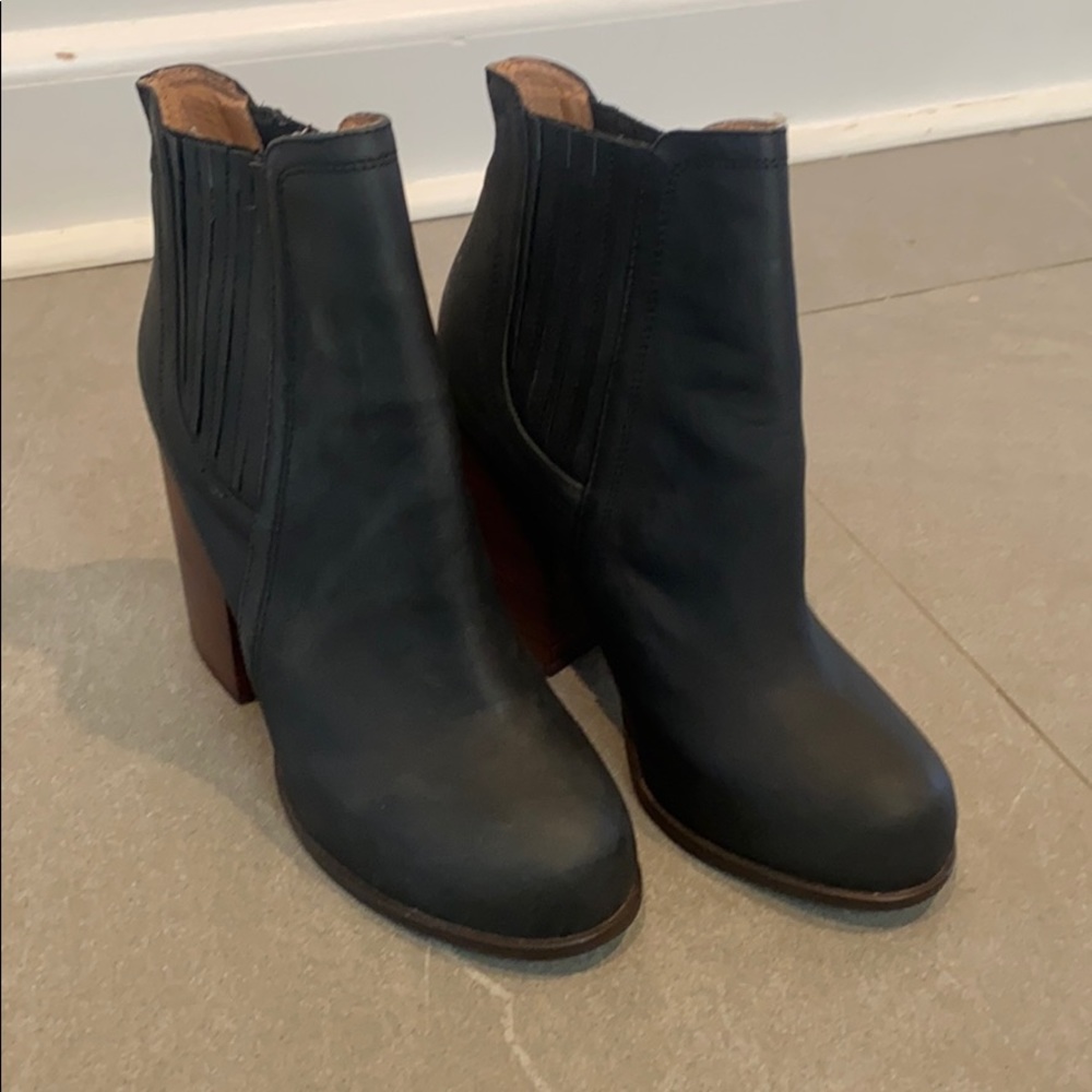 Jeffrey Campbell bootie with about 4” heel